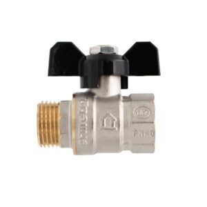 Ermetiq Mosadzný guľový ventil 3/8" MF, motýľ (ERMETIQ) – Obrázok 2