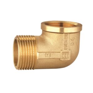 Everline Mosadzné koleno 3/8" (vonk. x vnút. závit) - PN10 – Obrázok 1