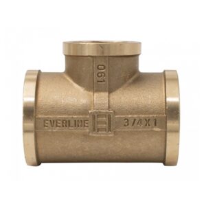Everline Mosadzný T-kus redukovaný 3/4"x1/2"x3/4" (vnút. závit) - PN10 – Obrázok 1