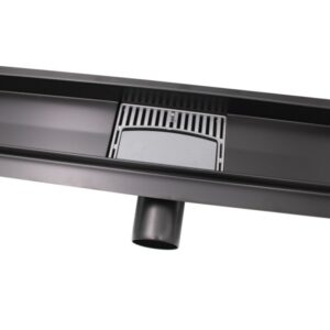 Lineárny sprchový žľab 400mm x 70mm CLASSIC NEGRU (čierny), nerezové teleso a rošt – Obrázok 4
