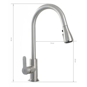 Ermetiq Drezová batéria oblúková INOX 2-funkciová so sprchou – Obrázok 6