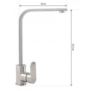 Ermetiq Drezová batéria 90°výtok plochá INOX prevedenie – Obrázok 6