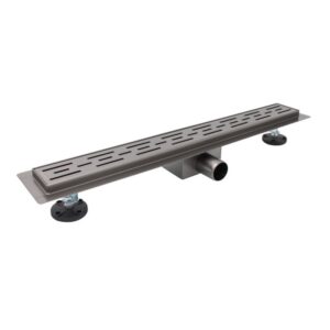 Lineárny sprchový žľab 600mm x 70mm CLASSIC GRI (sivý), nerezové teleso a rošt – Obrázok 3